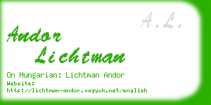 andor lichtman business card